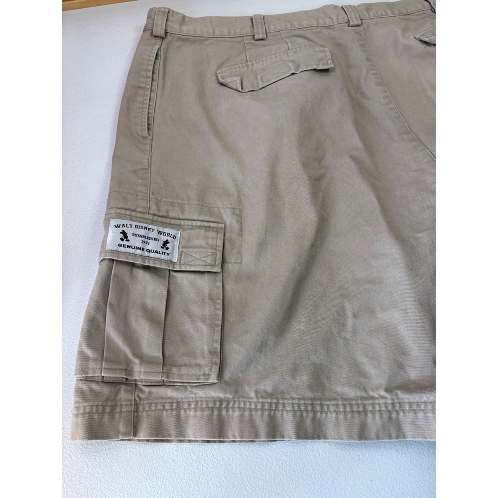 VINTAGE WALT DISNEY WORLD Mens Cargo Short Dad 90s Y2K Khaki 42 2XL Cotton Baggy - Picture 10 of 15